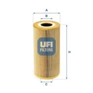 25.095.00 - Filtr oleju UFI (OEM QUALITY) /wkład/ MAN/MULTICAR /zamienny z 25.583.00/