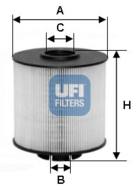 26.017.00 - Filtr paliwa UFI (OEM QUALITY) /wkład/ DIV.