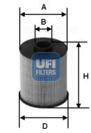 26.077.00 - Filtr paliwa UFI (OEM QUALITY) /wkład/ HONDA 2.2i-DEC DPF 08-