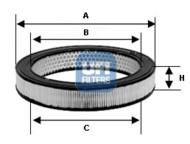 27.744.00 - Filtr powietrza UFI (OEM QUALITY) NISSAN, DIV.