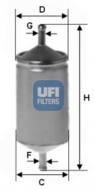 31.501.00 - Filtr paliwa UFI (OE QUALITY) (prod.OE 71736102) DUCATI/FIAT/MOTO GUZZI