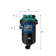 55.148.00 - Filtr paliwa UFI (OEM QUALITY) (prod.OE 1352490080) /z obudową/ FIAT