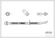 19033098 COR - Przewód hamulcowy CORTECO /przód/ TOYOTA (L) PREVIA (ACR3) 2.4/3.0 VVT-i/2.0D-4D 2