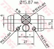 BWB170 - Cylinderek hamulcowy TRW OPEL AGILA 00-07