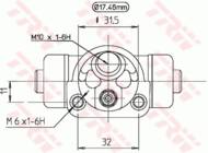 BWC175 - Cylinderek hamulcowy TRW NISSAN SUNNY 82-90