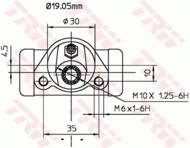 BWD103 - Cylinderek hamulcowy TRW /tył/ FIAT 126P 77-99