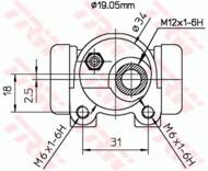 BWD123 - Cylinderek hamulcowy TRW /L/ PSA AX 86-98