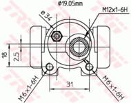 BWD133 - Cylinderek hamulcowy TRW /L/ PSA SAXO 96-04