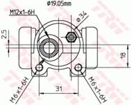 BWD134 - Cylinderek hamulcowy TRW /P/ PSA SAXO 96-04