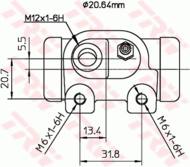 BWF124 - Cylinderek hamulcowy TRW /P/ PSA 309 89-94