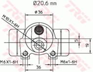 BWF135 - Cylinderek hamulcowy TRW PSA