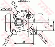 BWF166 - Cylinderek hamulcowy TRW /L/ PSA 206/306