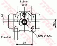 BWF253 - Cylinderek hamulcowy TRW FIAT TEMPRA 93-96