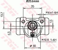 BWF262 - Cylinderek hamulcowy TRW FIAT PANDA 03- /-ABS/