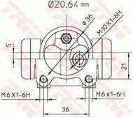 BWF283 - Cylinderek hamulcowy TRW /P/ PSA 406 95-04 /+ABS/