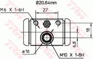 BWF307 - Cylinderek hamulcowy TRW FIAT PUNTO II 99-05 1/2