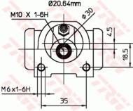 BWF311 - Cylinderek hamulcowy TRW FIAT PUNTO 93-99
