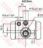 BWF317 - Cylinderek hamulcowy TRW PSA C3 02- /+ABS/