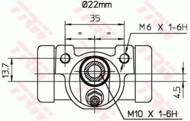 BWH375 - Cylinderek hamulcowy TRW FIAT BRAVA/BRAVO 96-01