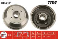 DB4301 - Bęben hamulcowy TRW OPEL CORSA C 00-06 (-ABS)