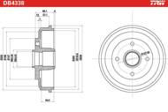 DB4338 - Bęben hamulcowy TRW FORD FOCUS 02-04