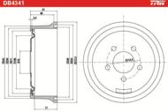 DB4341 - Bęben hamulcowy TRW JEEP CHEROKEE 89-99