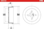 DB4343 - Bęben hamulcowy TRW TOYOTA COROLLA 99-01 /-ABS/