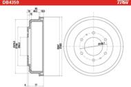 DB4359 - Bęben hamulcowy TRW HYUNDAI H100 93-00