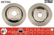 DF7352 - Tarcza hamulcowa TRW /tył/ DB X164 GL-KLASA 06-