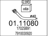01.11080 MTS - Rura kolektora wydechowego MTS VISA 1.0 1.1
