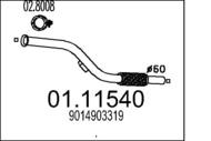 01.11540 MTS - Rura kolektora wydechowego MTS /plecionka/ SPRINTER 211-411 2,2CDI