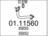 01.11560 MTS - Rura kolektora wydechowego MTS ASTRA 1.4 1.6