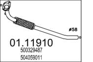 01.11910 MTS - Rura kolektora wydechowego MTS DAILY III TURBO