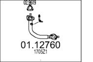 01.12760 MTS - Rura kolektora wydechowego MTS P206 1,1/1,4