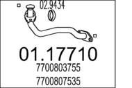 01.17710 MTS - Rura kolektora wydechowego MTS CLIO 1,1-1,4 92-