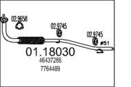 01.18030 MTS - Rura kolektora wydechowego MTS PUNTO D 1.7
