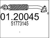 01.20045 MTS - Rura wydechowa środkowa MTS MULTIPLA 100 16V
