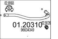 01.20310 MTS - Rura wydechowa środkowa MTS BX 1.5 1.6 1.9