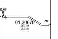 01.20670 MTS - Rura wydechowa środkowa MTS Y10 1,0