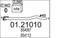 01.21010 MTS - Rura wydechowa środkowa MTS KADETT E 1.3 1.4