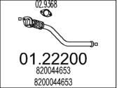 01.22200 MTS - Rura wydechowa środkowa MTS CLIO II 1.5 DCI