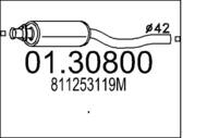 01.30800 MTS - Tłumik środkowy MTS 80 1.6 1.8