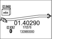 01.40290 MTS - Rura wydechowa środkowa MTS DUCATO/JUMPER/BOXER TD 94-02