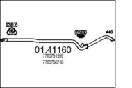 01.41160 MTS - Rura wydechowa środkowa MTS RS5 0.9 1.1