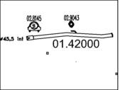 01.42000 MTS - Rura wydechowa środkowa MTS P309 1,1-1,4 90-94