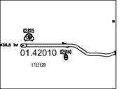 01.42010 MTS - Rura wydechowa środkowa MTS SAXO/P106 1,0/1,1 śr. 36,5mm