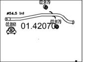 01.42070 MTS - Rura wydechowa środkowa MTS P406 2,0HDI 54,5mm