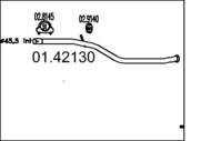 01.42130 MTS - Rura wydechowa środkowa MTS /za katalizatorem/ P206 1,9D 98-01