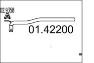 01.42200 MTS - Rura wydechowa środkowa MTS /do katalizatora/ VAG T4 D/TD/TDI