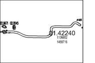01.42240 MTS - Rura wydechowa środkowa MTS FIESTA 1,8TD 00-02